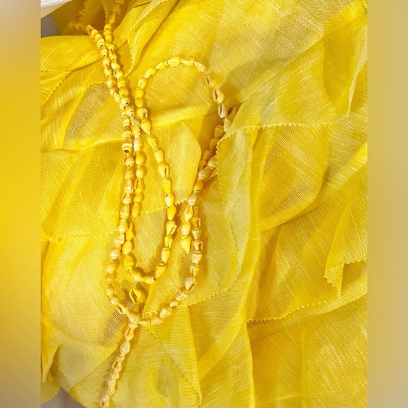 NWT Zimmermann Wonderland Silk Maxi Ruffles Dress Lemon Yellow Size 2/ Medium - Picture 13 of 14